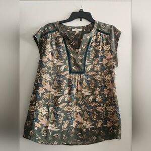 Stitch Fix Les Serein Floral Green Women's Blouse